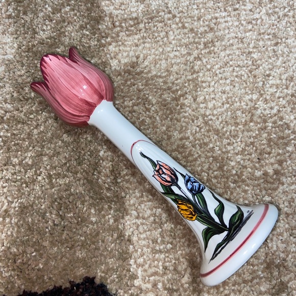 delft Art Delfts Jasmyn Holland Ceramic Tulip Candle Holder Hand